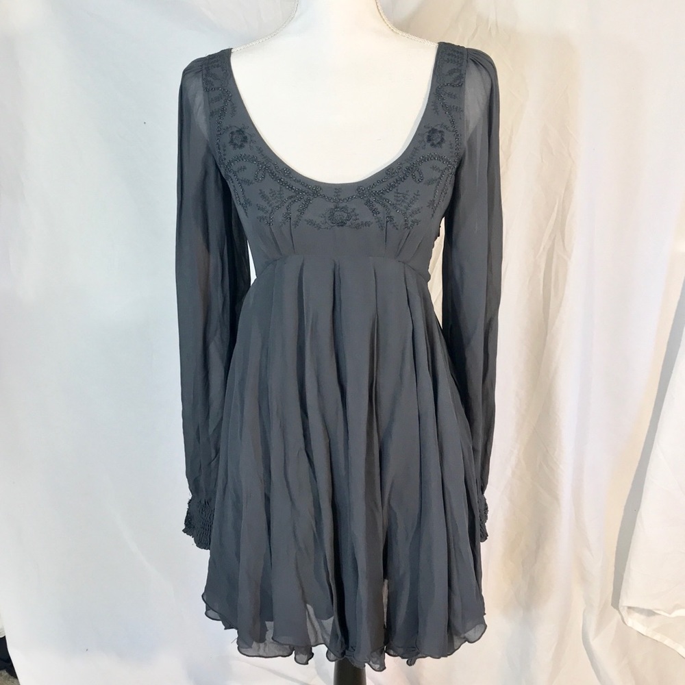 Free People Tatiana Beaded Swing Dress In Slate - Picture 3 of 8
